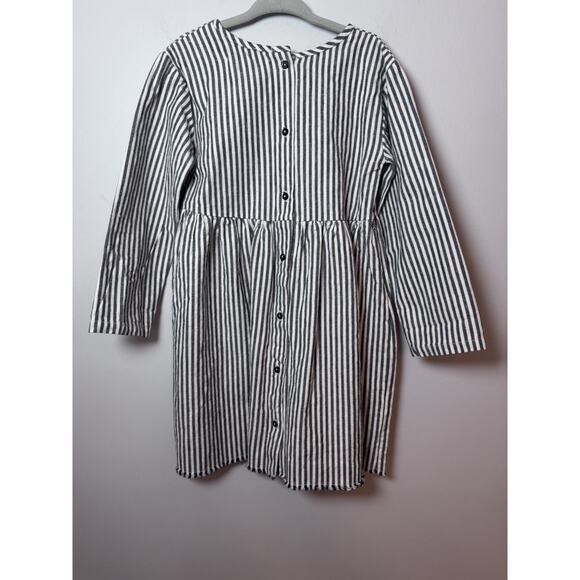 GO GENTLY NATION Girls Long Sleeve Striped Dress Organic Cotton/hemp Neutral 3T - Picture 3 of 8